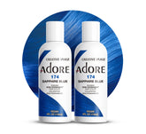Adore coloration semi-permanente bleu saphir – flacon vibrant et facile à utiliser.