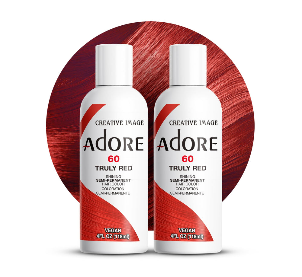 Adore 060 Truly Red — bouteille prête à l'emploi pour une couleur intense et durable.