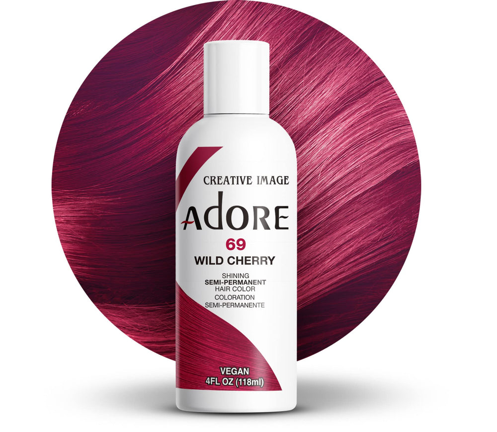 Adore 069 Cerise Sauvage – bouteille prête à l’emploi pour une couleur vivante et durable.