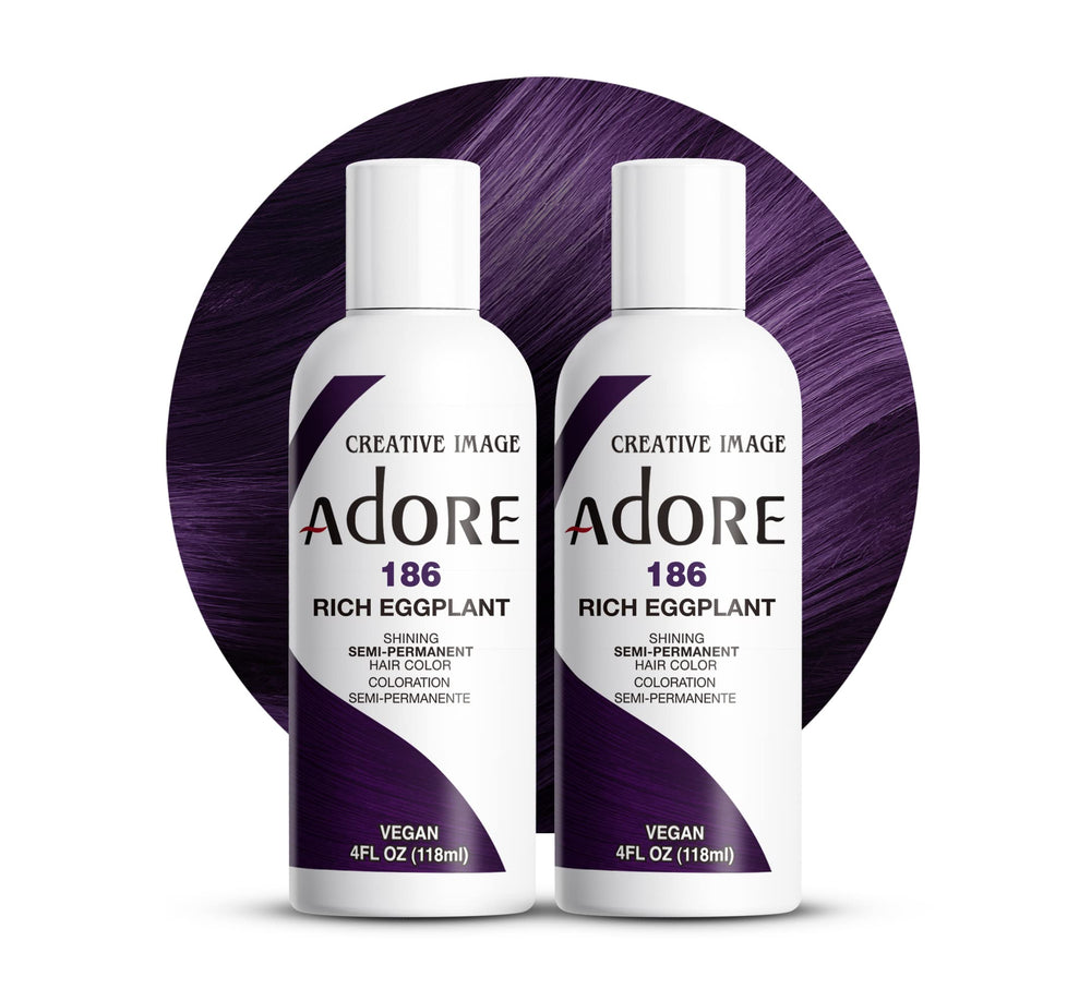 Adore Teinte Aubergine Semi-Permanente, flacon 2-pack, couleur riche et durable.