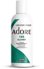 Adore Clover, bouteille de teinture semi-permanente vert vibrant et durable.