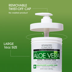 Advanced Clinicals Aloe Vera Lotion, application mains: peau souple et nourrie.