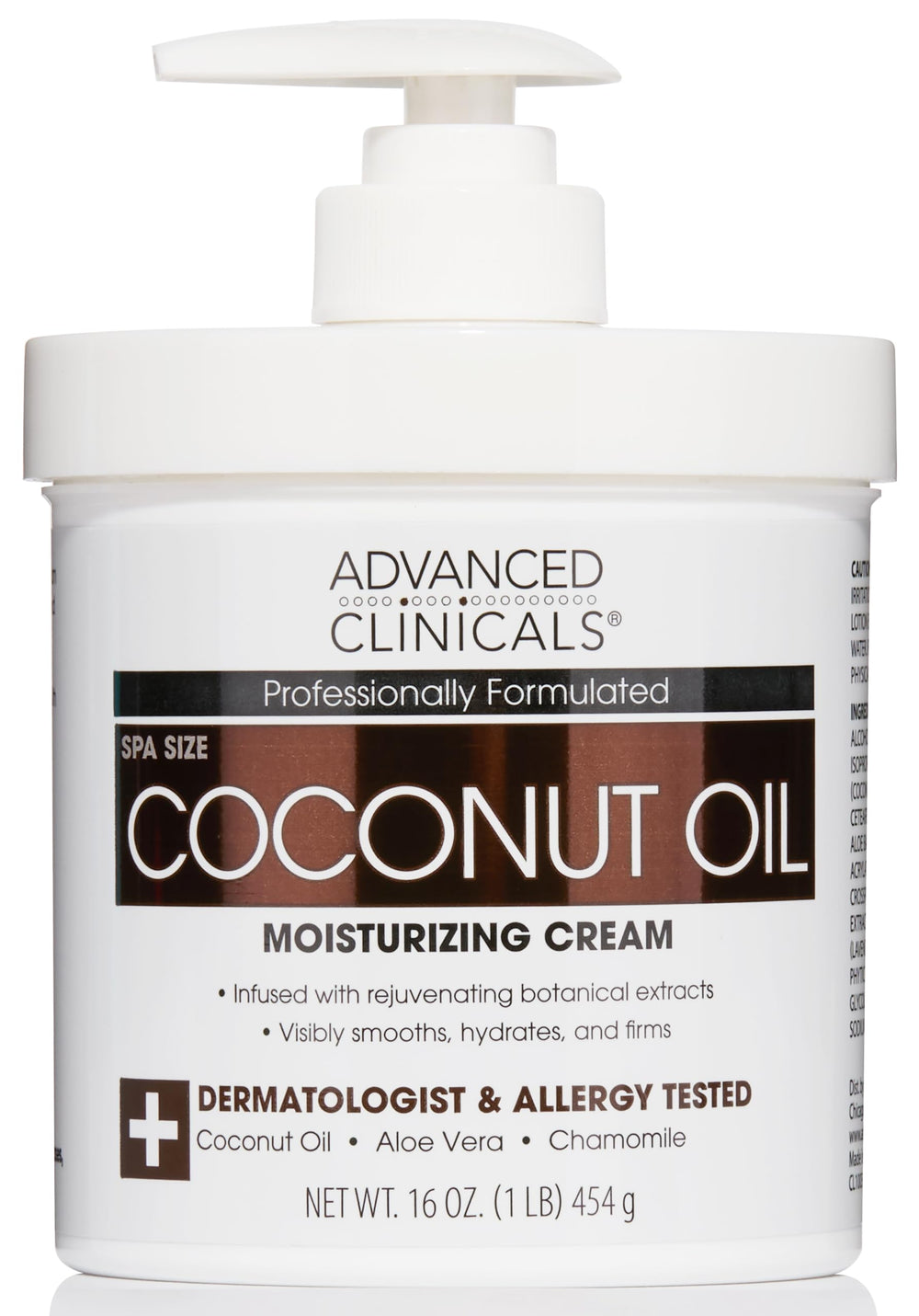 Advanced Clinicals crème coco, flacon visible, hydratation intense