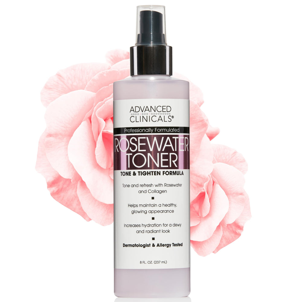 Advanced Clinicals Collagène et Eau de Rose, brume-visage-pompe pour hydrater et équilibrer la peau