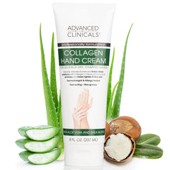 Advanced Clinicals Crème Collagène Mains – flacon élégant offrant hydratation durable