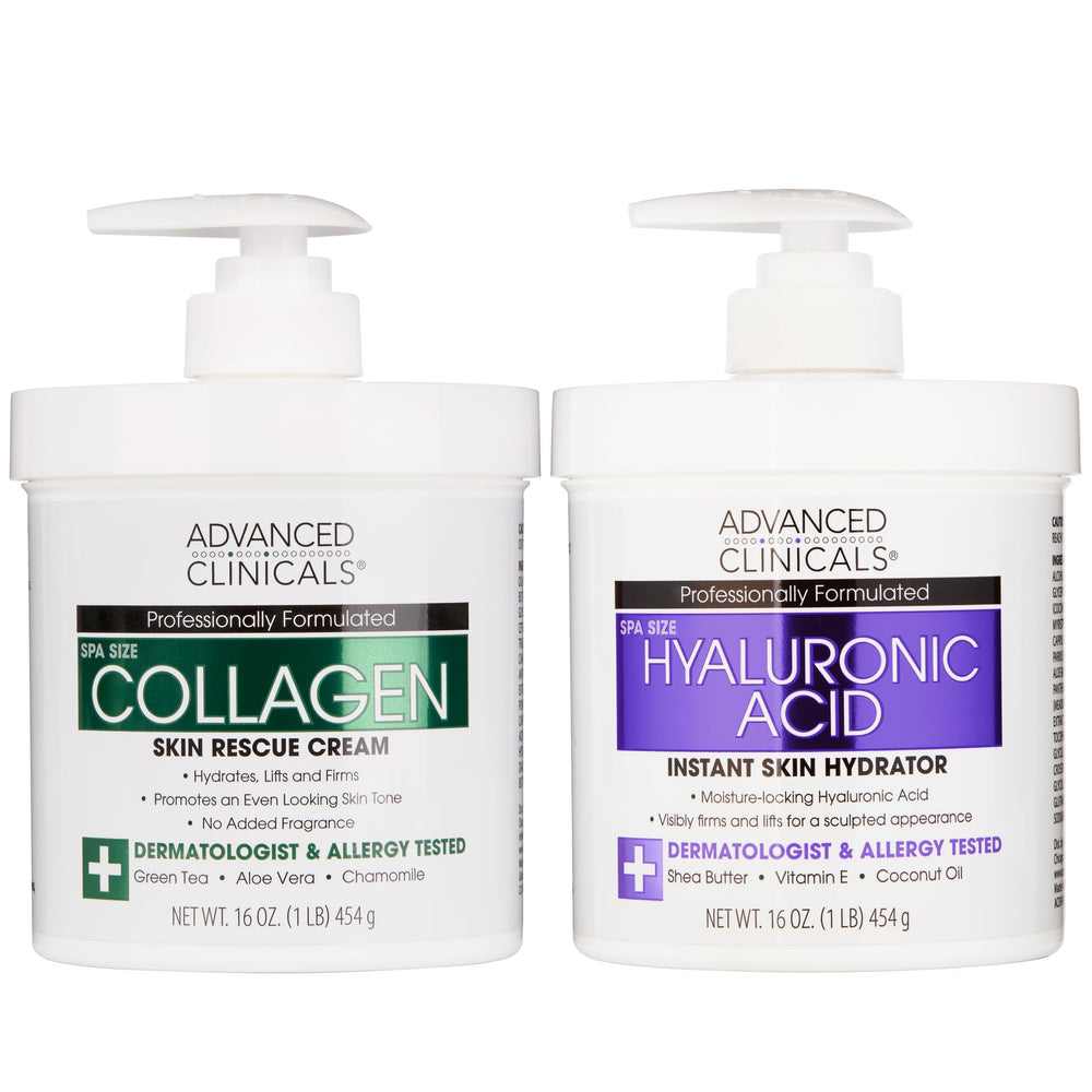 Advanced Clinicals Crème Hyaluronique en bouteille pour hydratation durable du corps