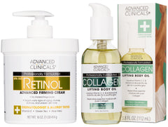 Advanced Clinicals crème retinol pour le corps en bouteille, hydratation ciblée et apparence plus lisse