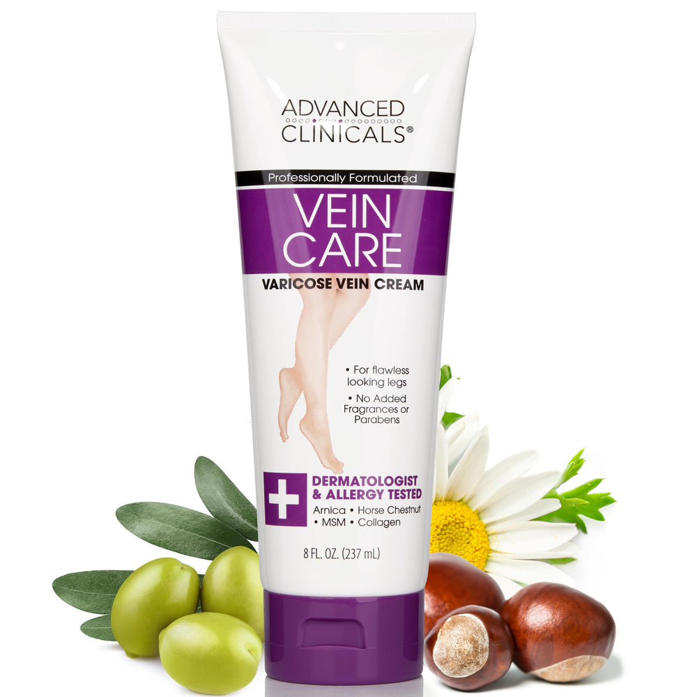 Advanced Clinicals Crème Varices Jambes – bouteille, relief potentiel et circulation améliorée
