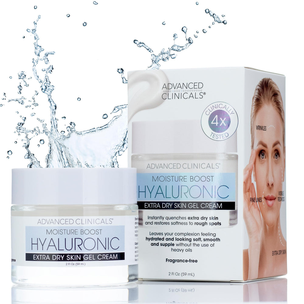 Advanced Clinicals gel creme hyaluronique visage hydrate et lisse les contours.
