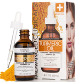 Advanced Clinicals Sérum huile curcuma – bouteille visage, hydratation légère et teint lumineux.