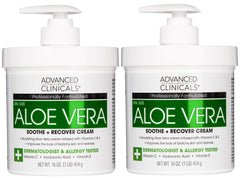 Advanced Clinicals Aloe Vera Lotion : bouteille verser pour hydrater et rafraîchir la peau