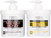 Advanced Clinicals Lotion Retinol Corps Non Parfumée, flacon pompe, hydratation en profondeur.