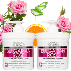 Advanced Clinicals Lotion Rose Bulgare en bouteille de 16 oz offrant hydratation durable
