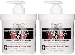 Advanced Clinicals Manuka Honey Body Cream – bouteille hydratante pour peau sèche