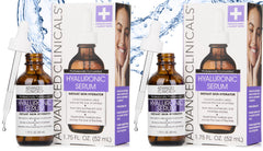 Advanced Clinicals Sérum Hyaluronique : flacon pompe pour hydratation rapide.