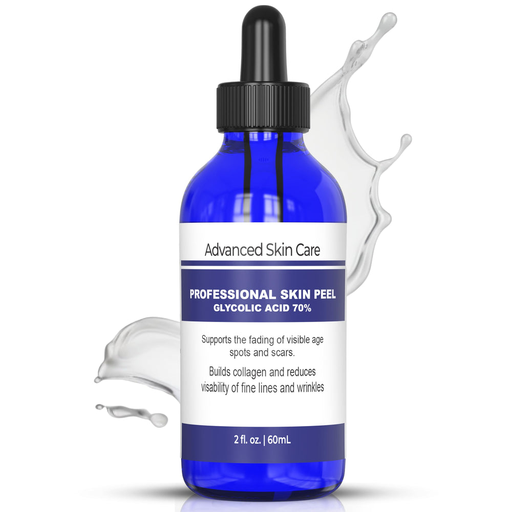 Advanced Skin Care Glycolic Face Peel, bouteille prête pour exfolier en douceur le visage.