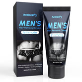 Aemerry intimate hair removal cream bottle demonstrates easy application and soothing formula.