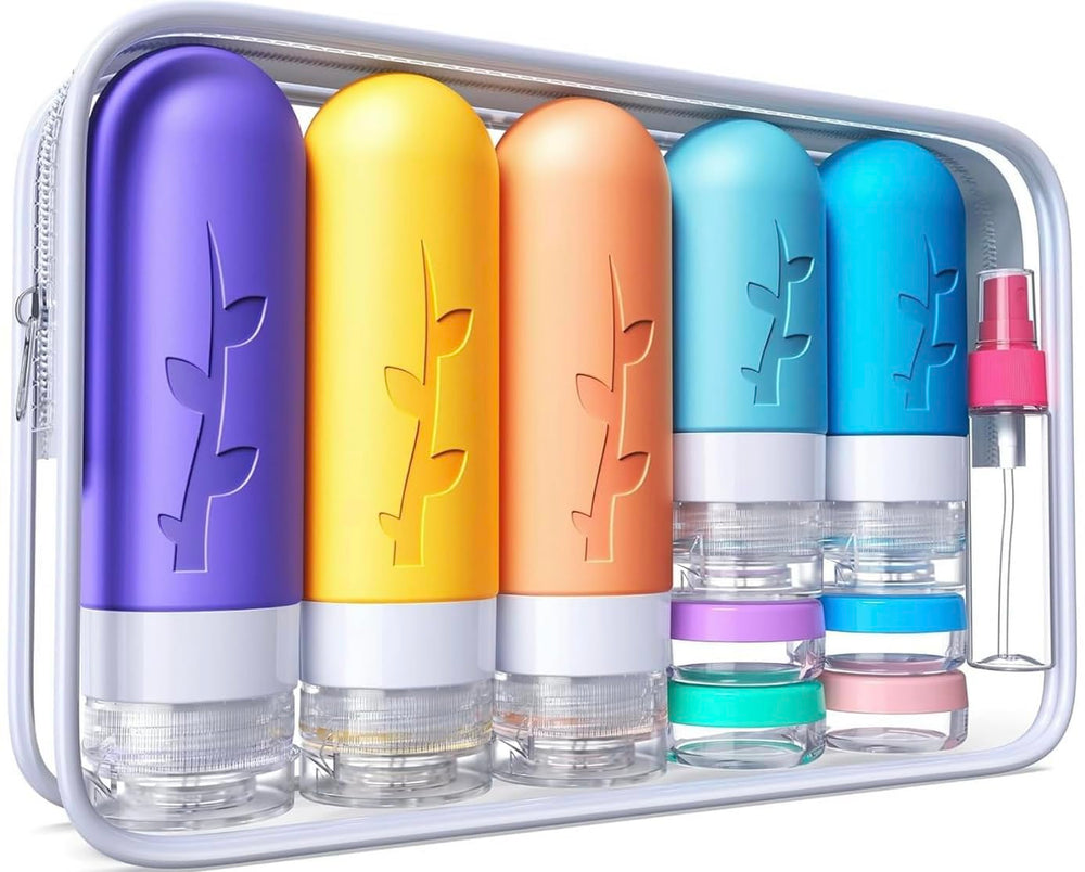 Aeomni ensemble-bouteilles-voyage : ensemble pratique pour transporter vos liquides en voyage.