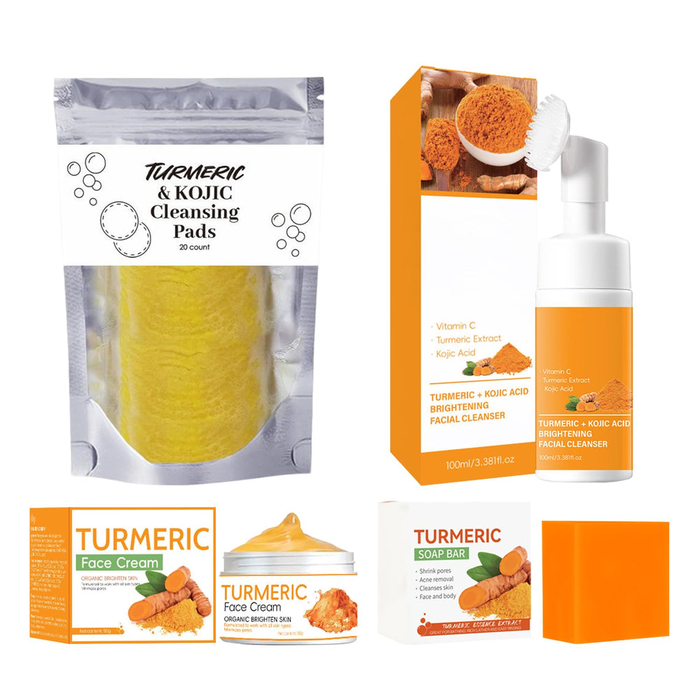 AEWOTING ensemble soin curcuma, présentation complète pour une routine visage douce et nourrissante.