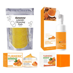 AEWOTING ensemble soin curcuma, présentation complète pour une routine visage douce et nourrissante.