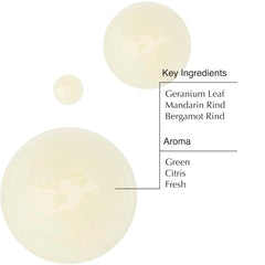 Aesop Geranium Leaf Body Cleanser - ingrédients clés Géranium et agrumes.