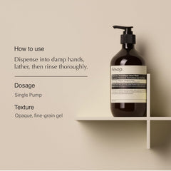Aesop Resurrection Savon Mains Aromatique, parfum frais et herbacé pour une sensation nette.