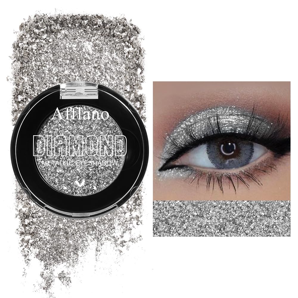 Afflano Ombre Yeux Paillettes Argentées, éclat durable pour un regard glamour.