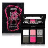 Afflano palette gothique rose avec miroir intégré pour retouches rapides.