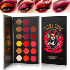 Afflano Palette Yeux Rouge Intense: pigments riches pour un regard percutant et durable.
