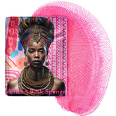 Éponge AFRIKI en filet africain pour le corps, rose, exfolie en douceur