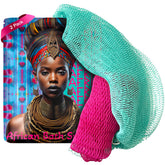 AFRIKI Éponge-réseau africain pour bain, exfoliation en douceur et routine revitalisante.