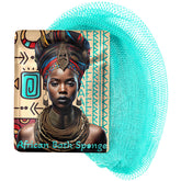 AFRIKI Éponge réseau africain turquoise 45 pouces pour exfolier en douceur.