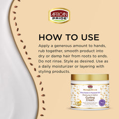 Crème African Pride hydratation profonde, nourrissant les boucles.