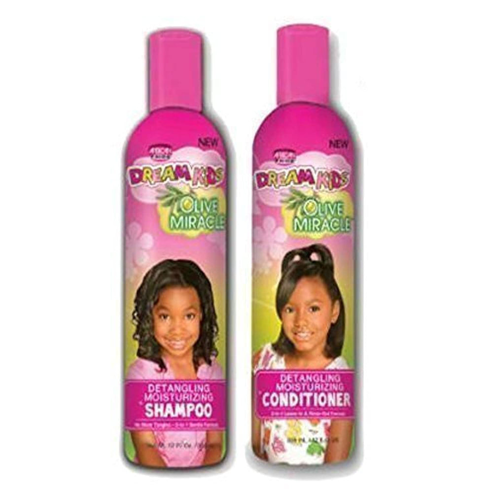 Dream Kids Olive Miracle d'African Pride – Bouteille de shampoing détanglant, démêlage facilité.