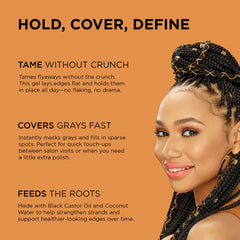 Application douce des bords avec African Pride Miracle pour un look soigné.