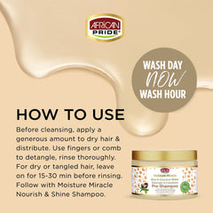 Brillance naturelle des boucles grâce à African Pride Moisture Miracle.