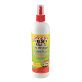 Africa's Best Braid Sheen Spray : bouteille verte prête pour une brillance légère sur les cheveux.