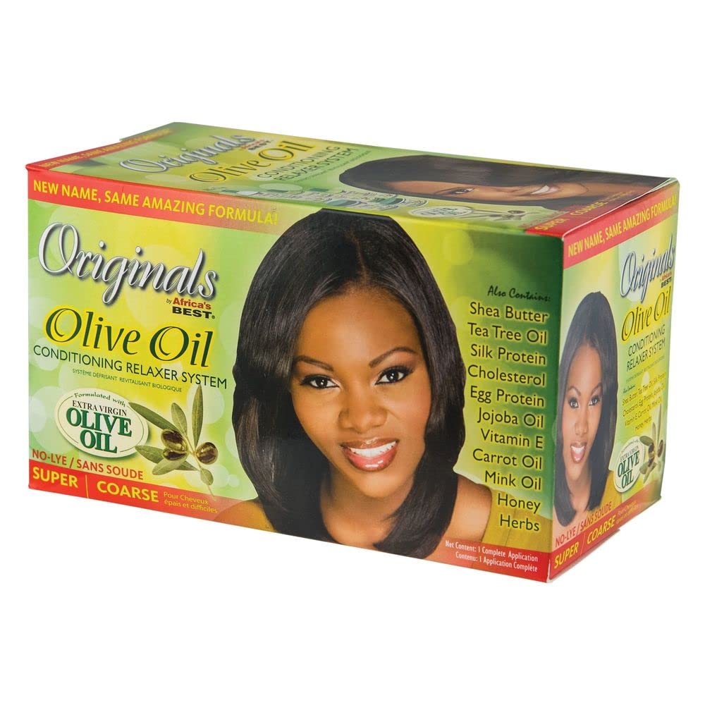 Relaxeur sans soude Originals by Africa's Best à l’huile d’olive, bouteille prête à l’application, cheveux doux et lisses