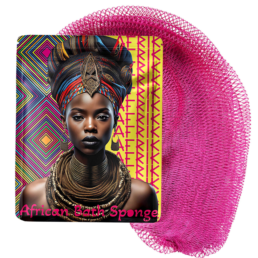 Éponge-réseau AFRIKI Camelia de 45 po pour exfolier le corps en douceur.