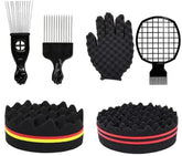 Kit afro hair styling kit - éponge grande trou: facilite la création de boucles volumineuses.