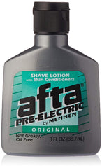 Lotion pré-rasage AFTA Originale, bouteille 3oz prête pour le rasage électrique.
