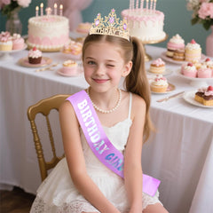 AHONEY bandeau anniversaire fille pastel, accessoire festif durable et élégant