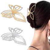 AHONEY papillon métallique doré pour cheveux, allure chic et durable.