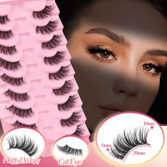 Cils demi-longueur Ahrikiss, effet œil de chat pour un style affirmé.