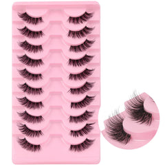 Cils demi-longueur Ahrikiss, regard naturel et léger pour un look quotidien.