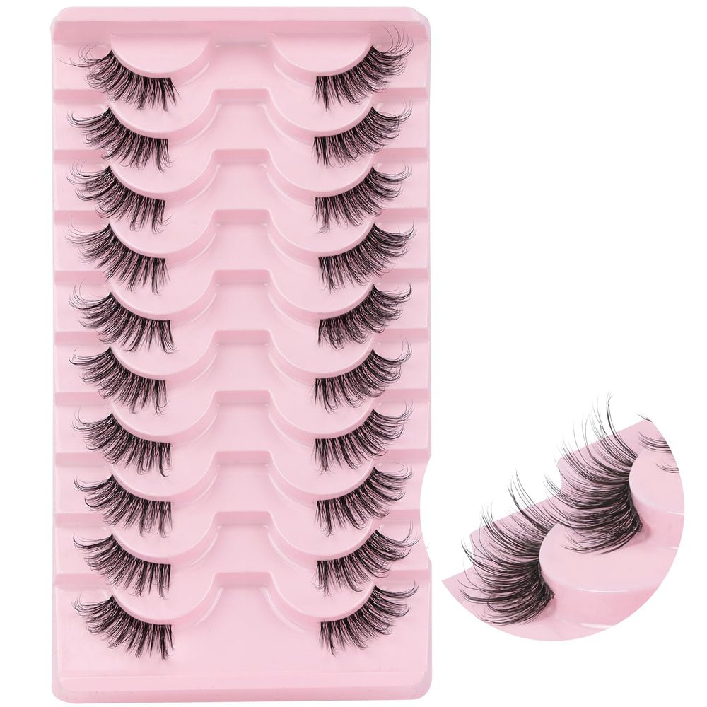 Demi-cils naturels Ahrikiss, 10 paires TB01, pour un regard discret et durable.