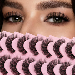 Ahrikiss cils en bande russe D curl fluffy, gros plan naturel.
