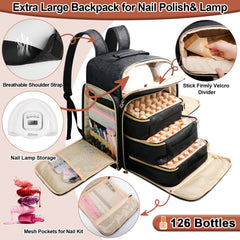 Ahzske sac-nail-organisateur grande capacité 126 bouteilles.