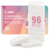Éponge visage comprimée blanche AIDEA, nettoyage doux pour tous les types de peau.