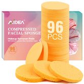 AIDEA éponges-visage-comprime-96ct pour nettoyage en douceur du visage.